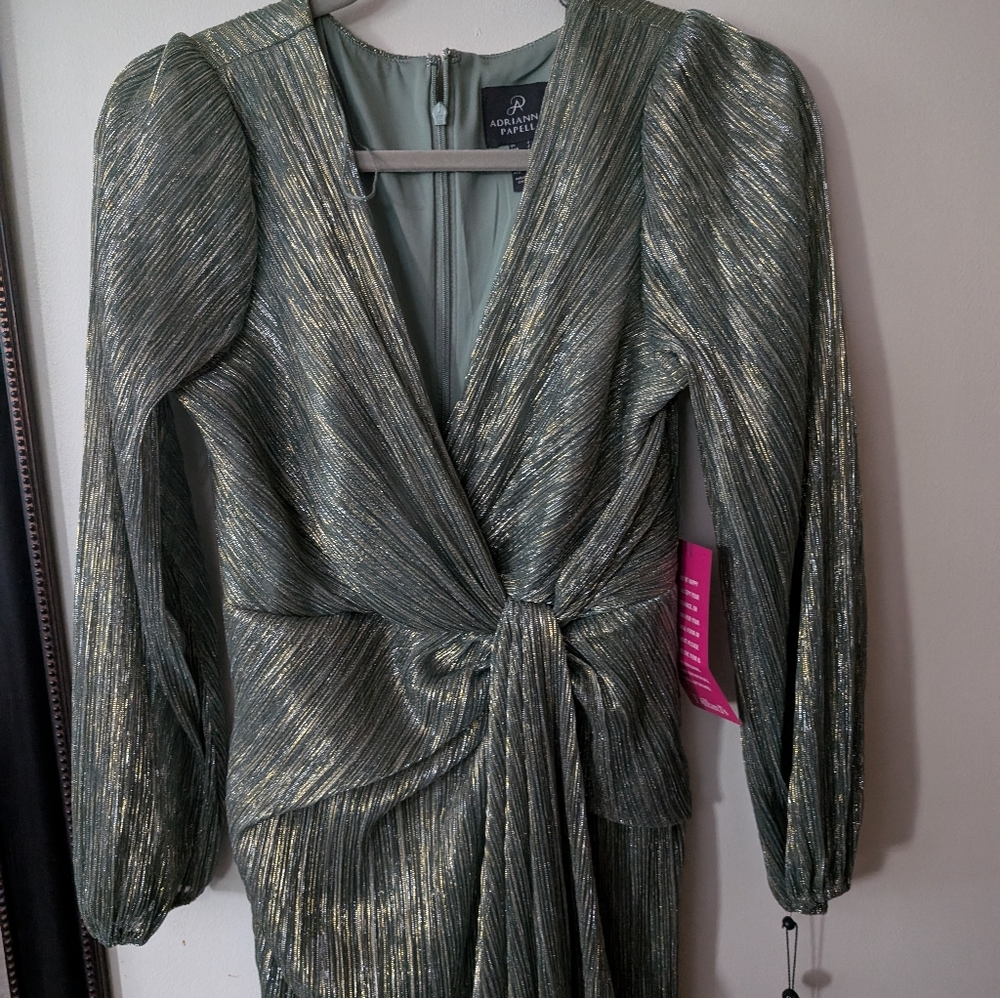 Adrianna Papell Metallic Ruched Gown - Picture 3 of 7